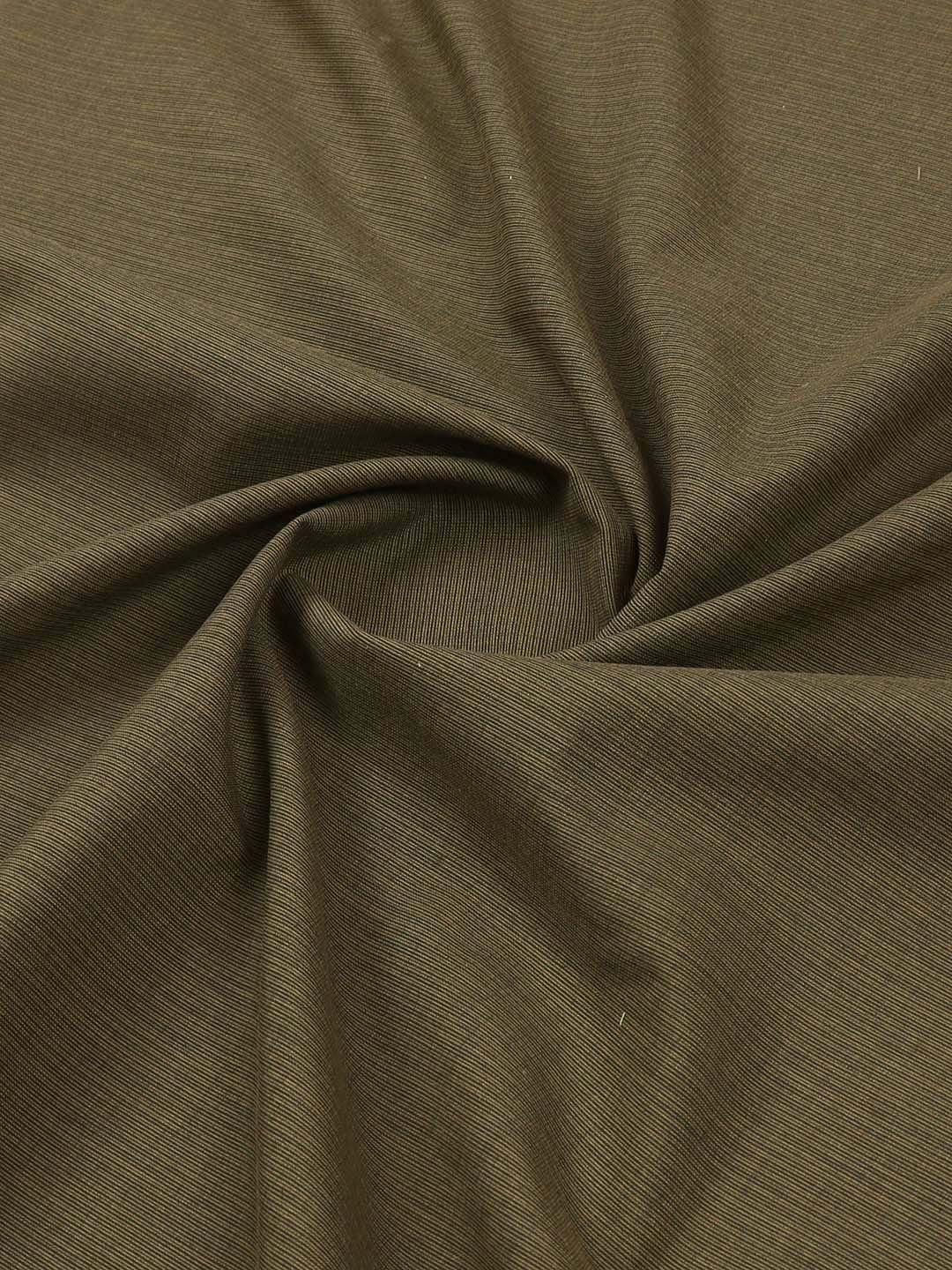 Cotton Colour Checked Pants Fabric Brown & Green All Days-Close view
