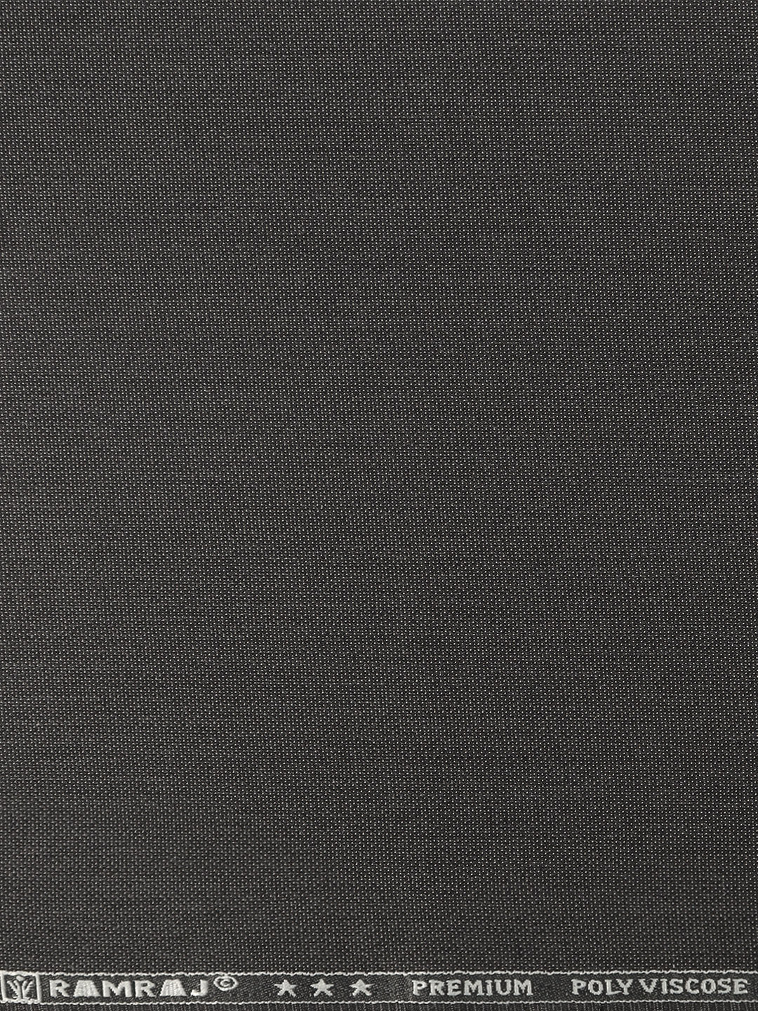 Poly Viscose Stretch Dark Grey Self Design Suiting Fabric Enable