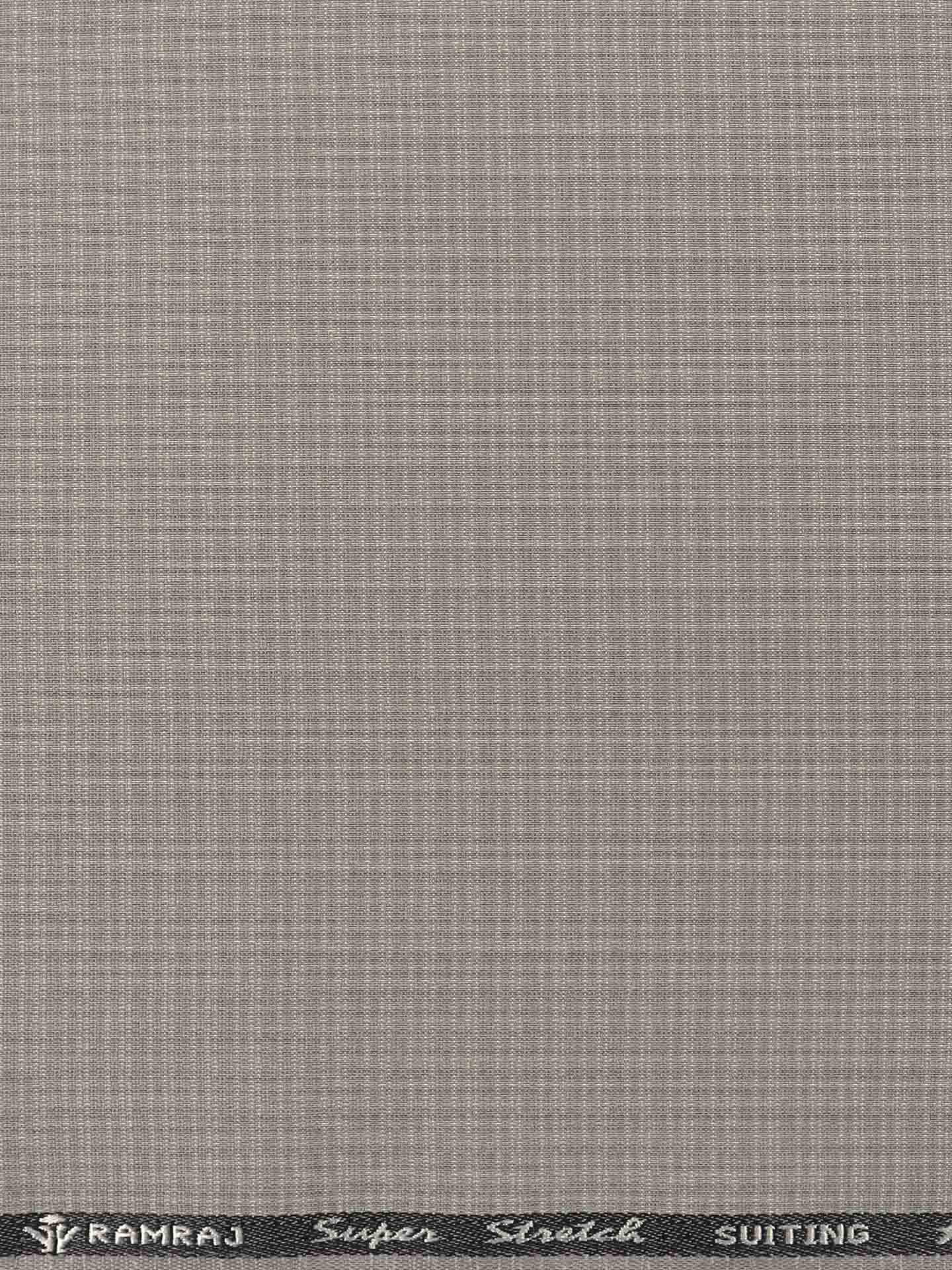 Cotton Checked Super Stretch Grey Suiting Fabric-Chronicle