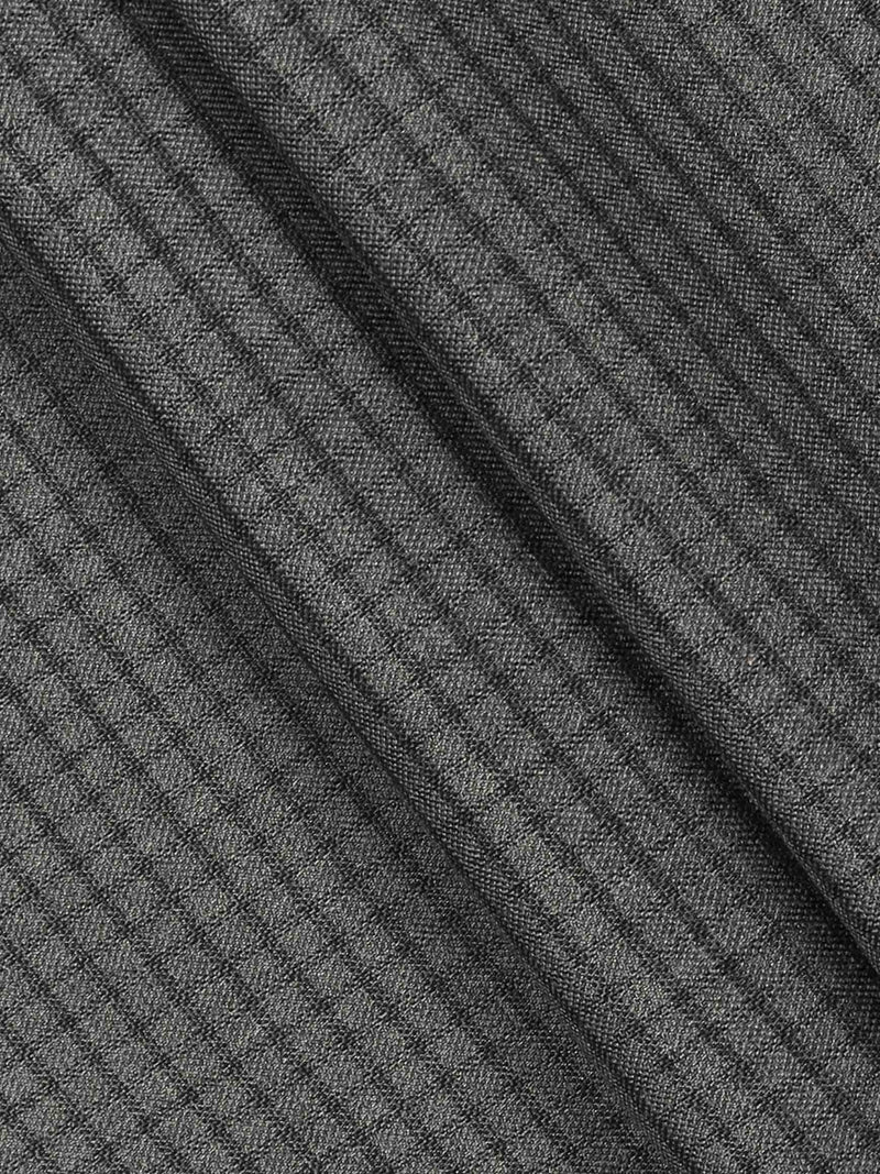 Super Stretch Colour Checked Pants Fabric Grey Enable Stretch