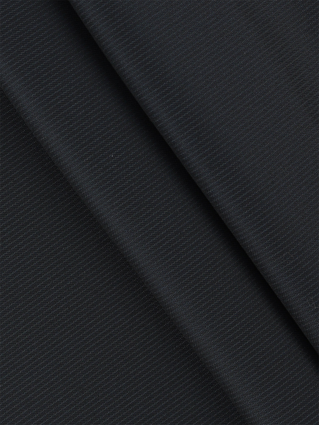 Poly Viscose Stretch Navy Blue Striped Suiting Fabric Miracle
