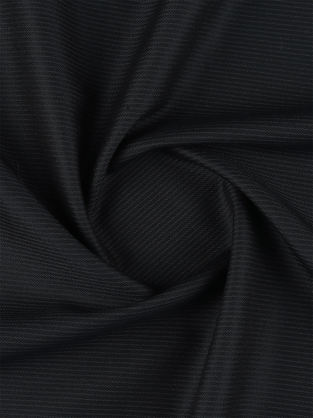 Poly Viscose Stretch Navy Blue Striped Suiting Fabric Miracle