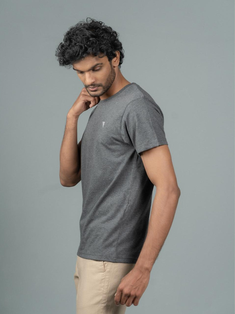 Men 100% Cotton Smart Fit Expert Tee Charcoal ET28