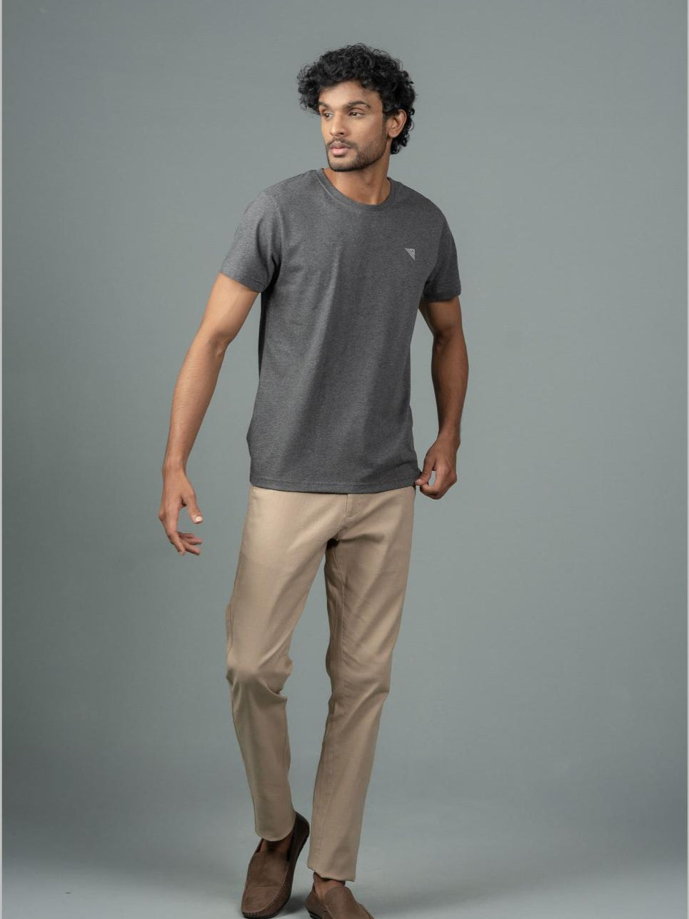 Men 100% Cotton Smart Fit Expert Tee Charcoal ET28