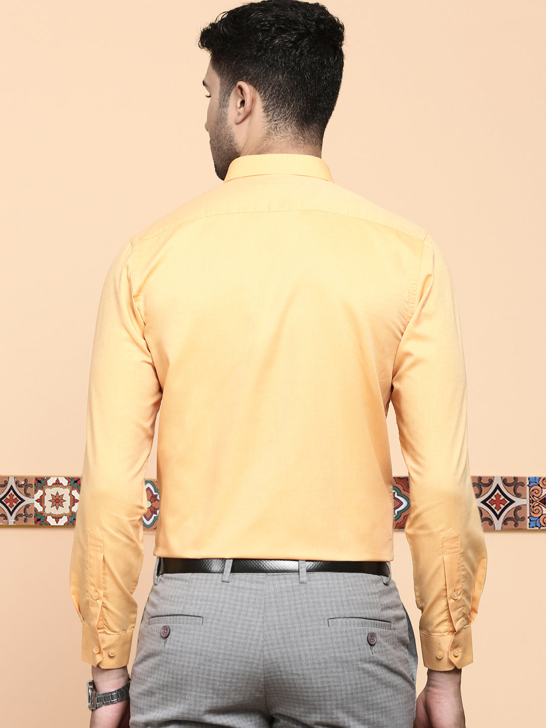 Men Premium Cotton Shirt Orange EL GP15