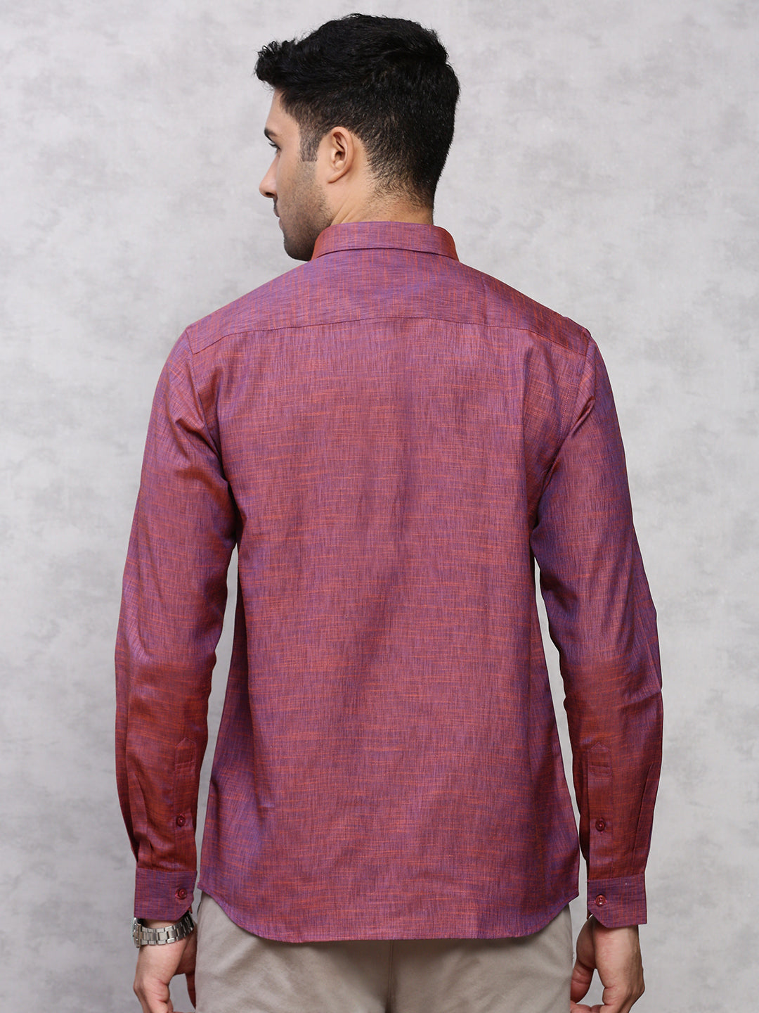 Men Cotton Rich Casual Shirt Pinkish Red CK12