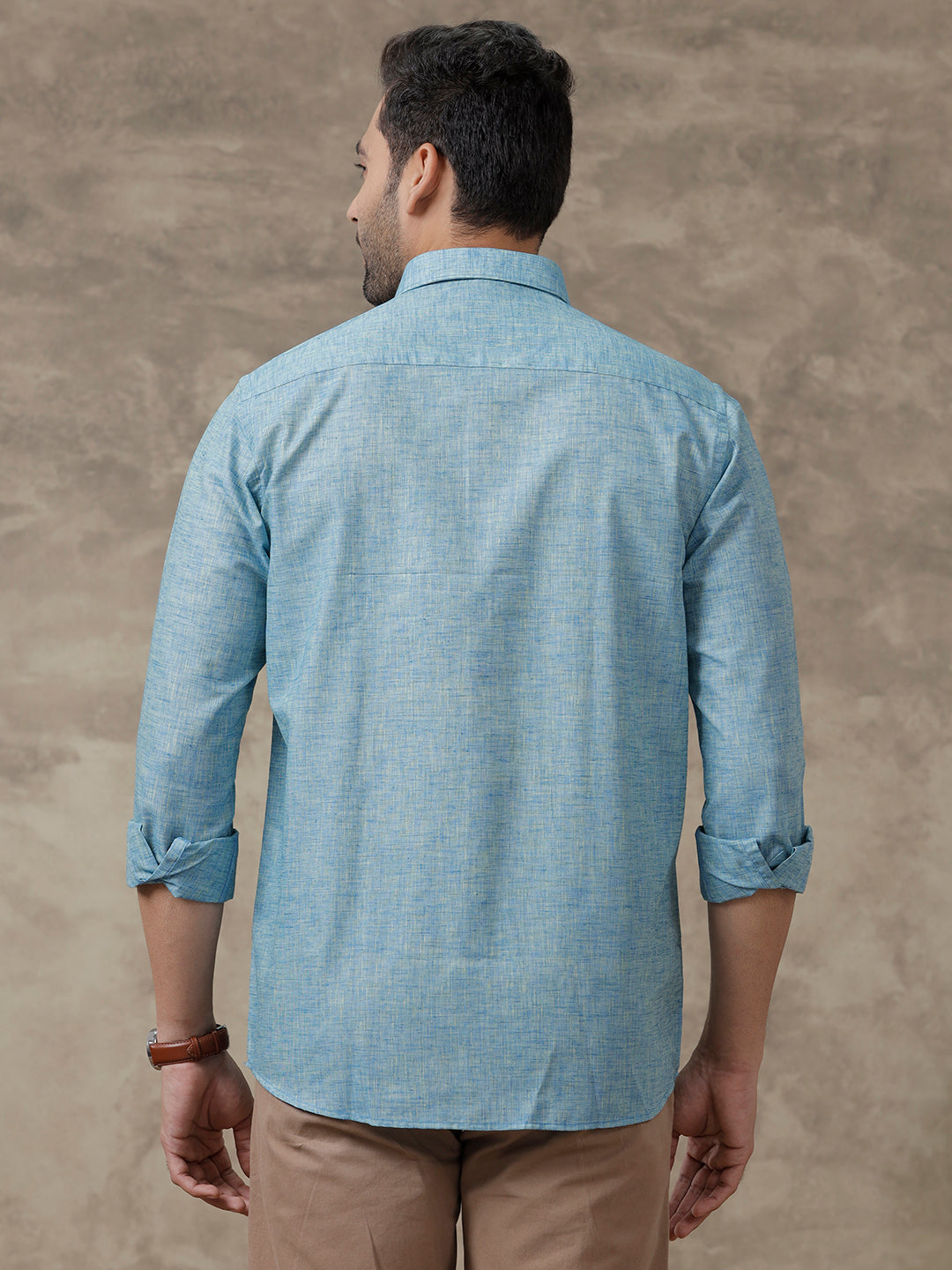 Men Cotton Rich Shirt Blue T39 TO5