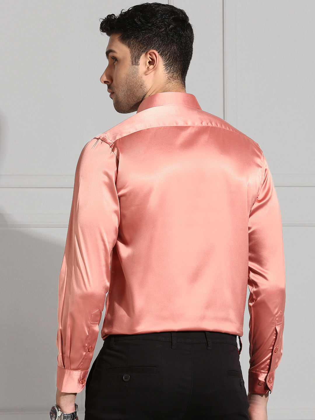 Mens Party Wear Dark Peach Shirt PS3