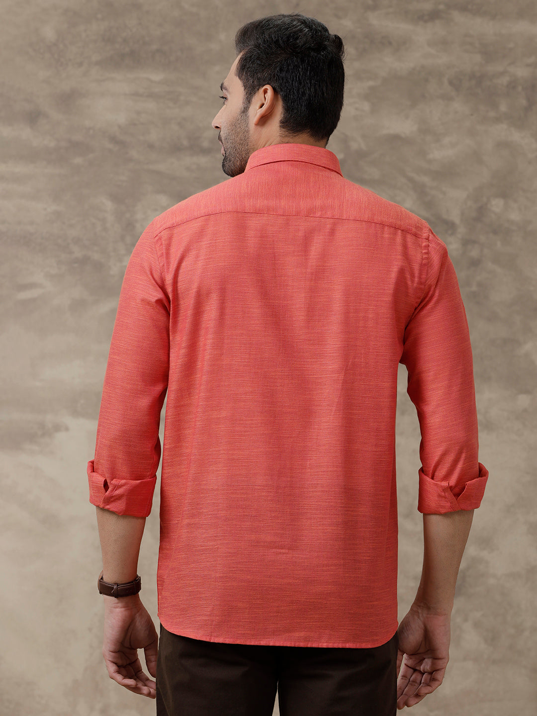 Men Cotton Rich Shirt Red T28 TD2