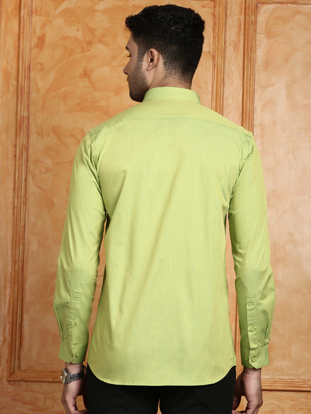 Men 100% Cotton Green Shirt G112