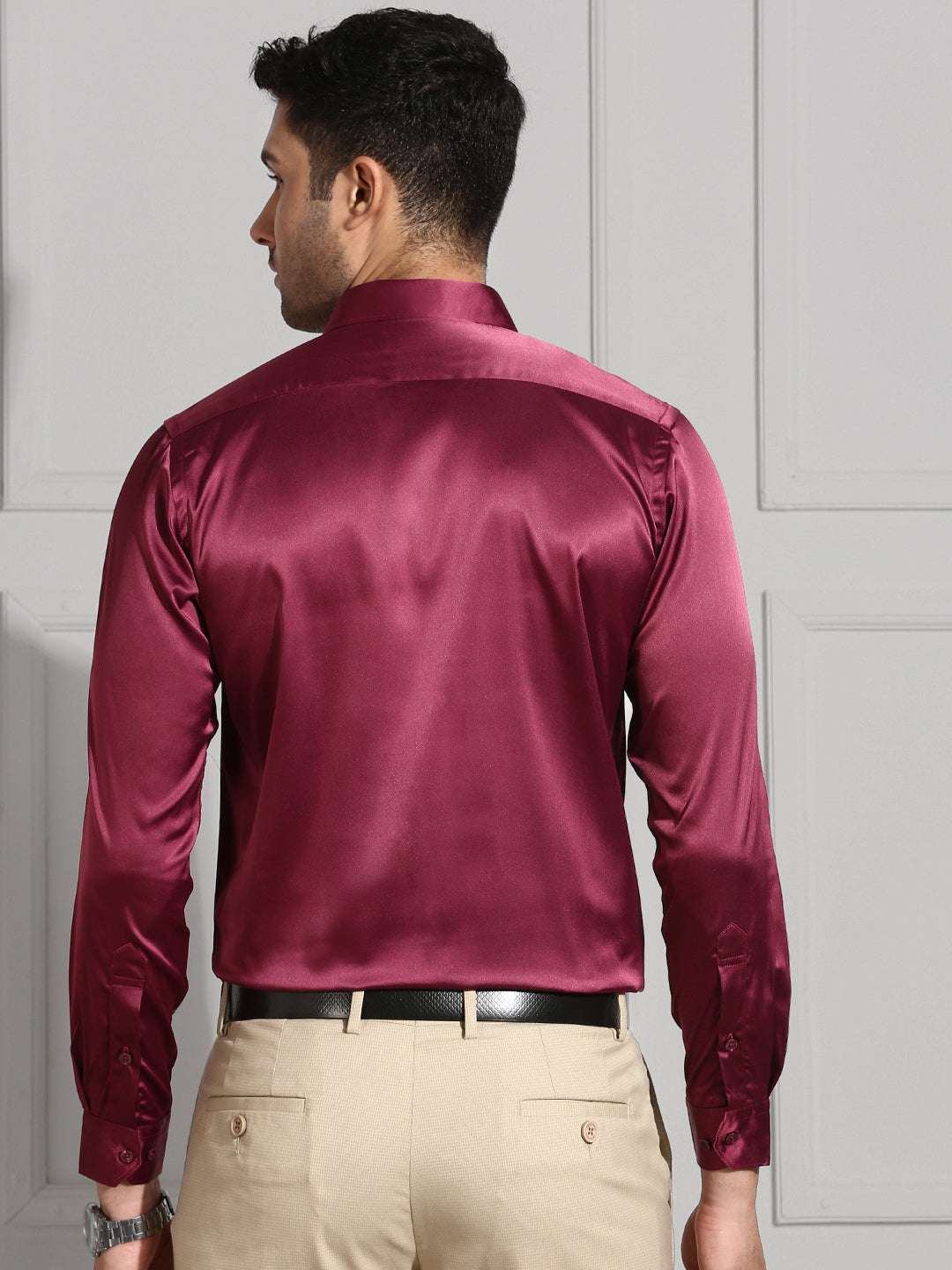 Men Stretch Poly shirt Berry Red PS7