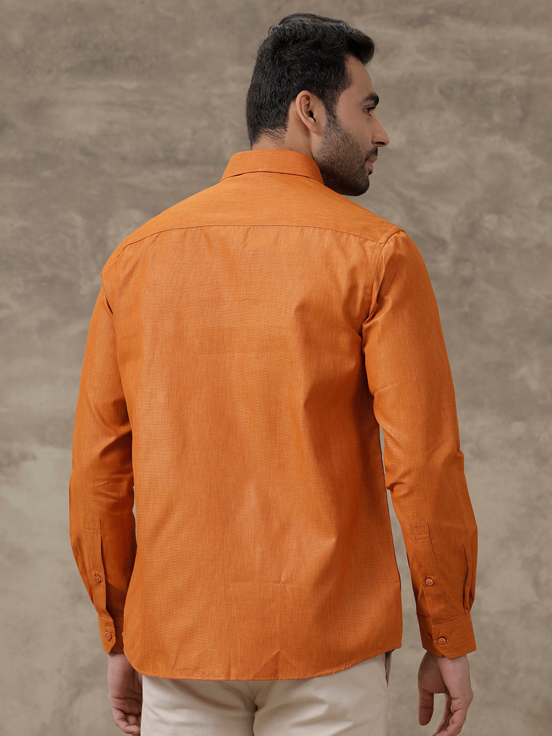 Men Cotton Blend Shirt Saffron T40 TP7