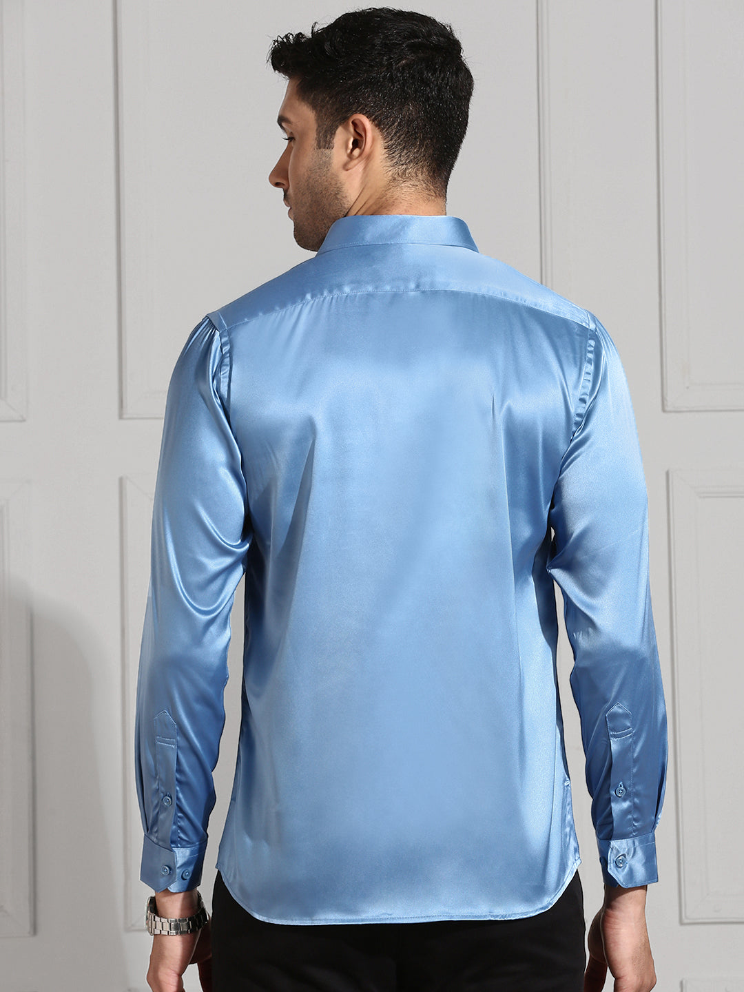 Men Stretch Poly Shirt Sky Blue PS6