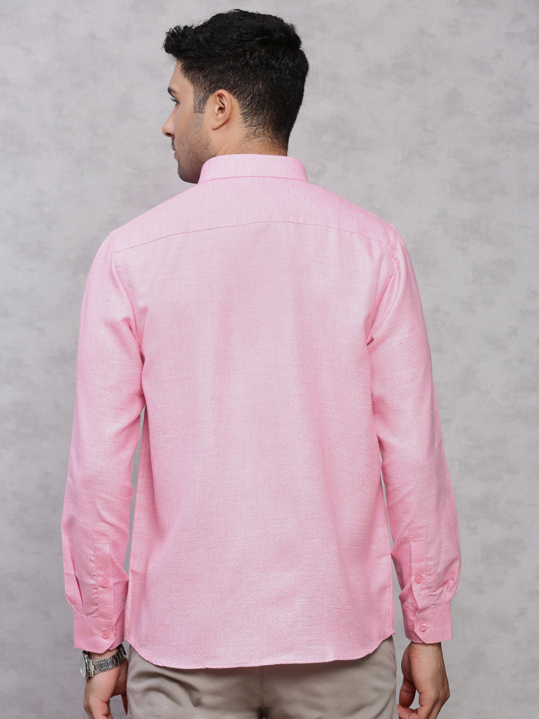 Men Cotton Blend Shirt Pink T7 CG10