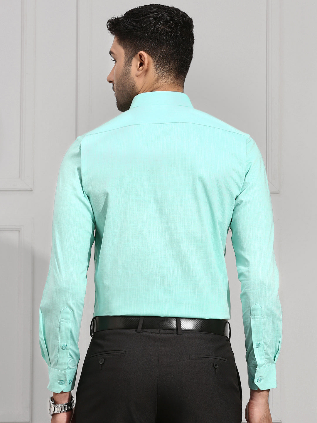 Men 100% Cotton Vivid Cyan Shirt CL2 GT6