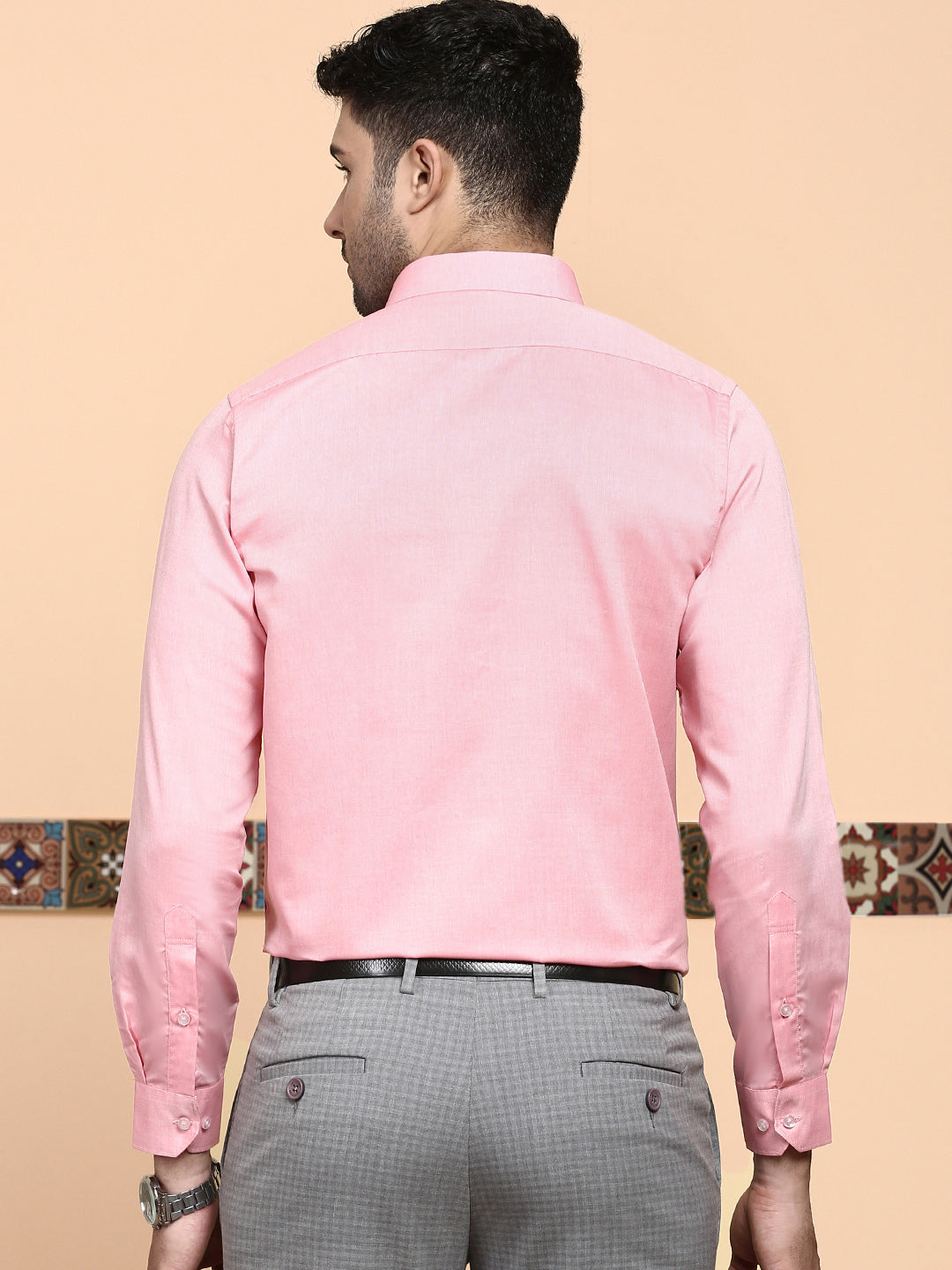 Men Premium Cotton Full Sleeves Shirt Pink EL GP13