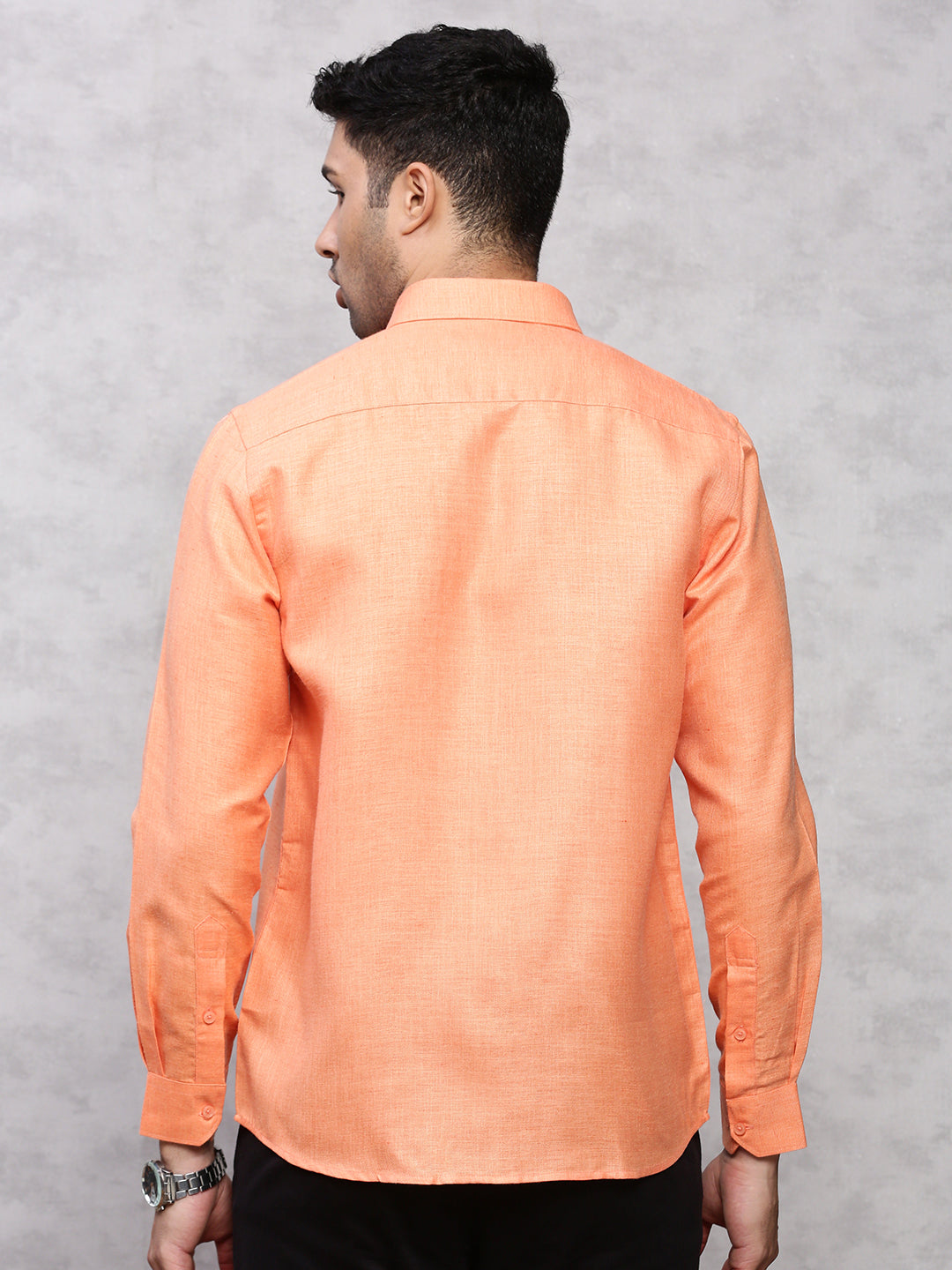 Men Cotton Shirt Orange -T7 CG4