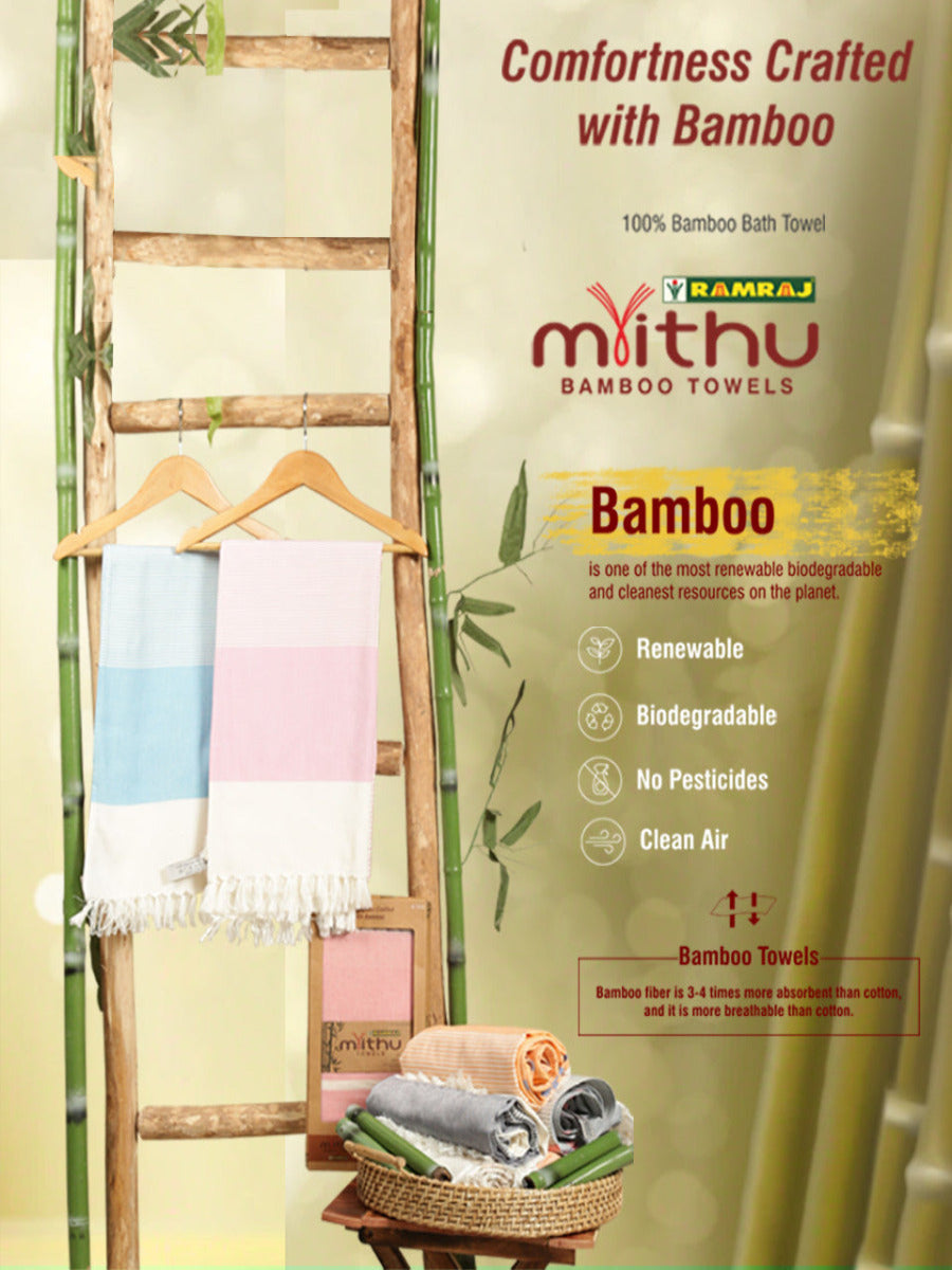 Ultra Soft Super Absorbent Bamboo Bath Towel Size 0.8m X 1.6m-View three
