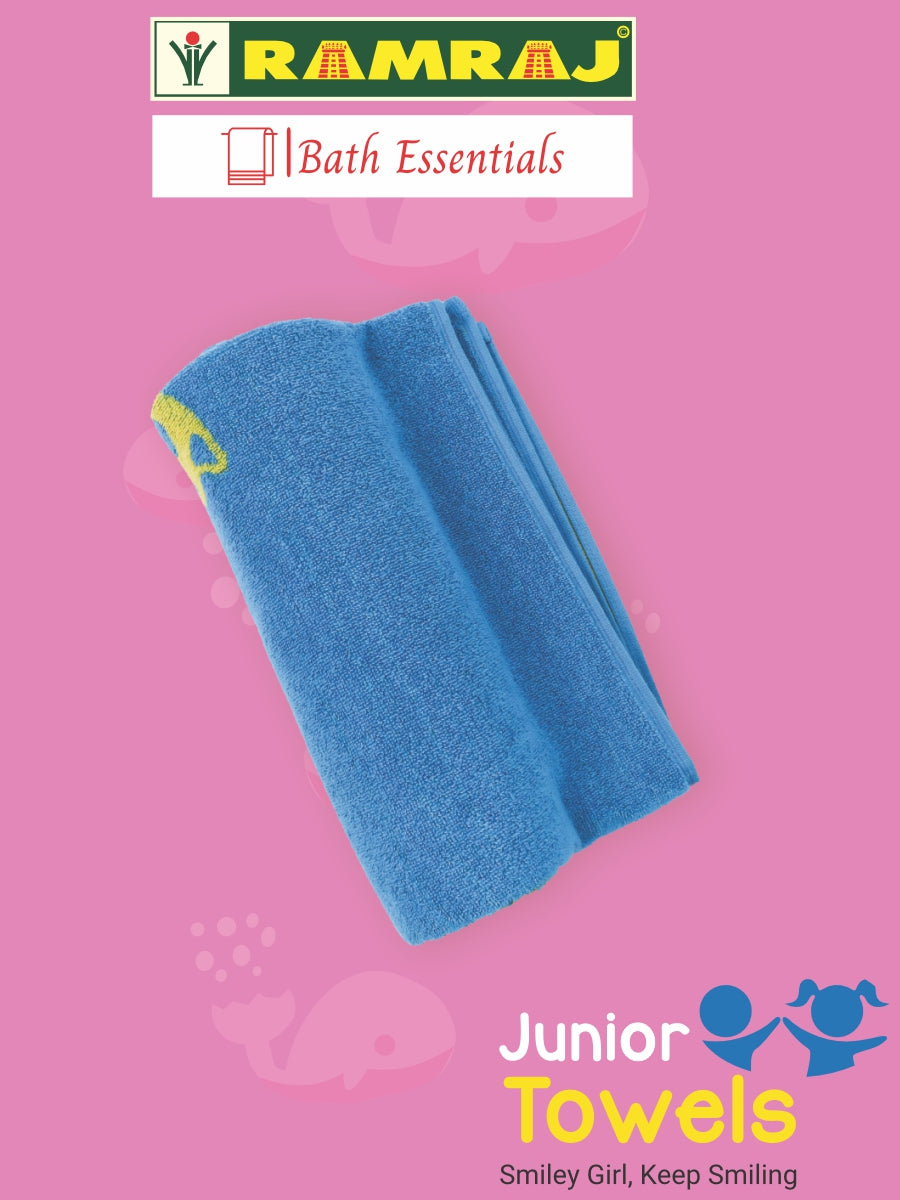 100% Premium Cotton Soft & Absorbent Blue Colour Junior Girls Bath Towel Fish