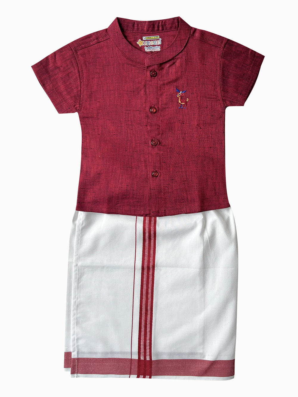 Shirt & Dhoti Set Wine Red C81