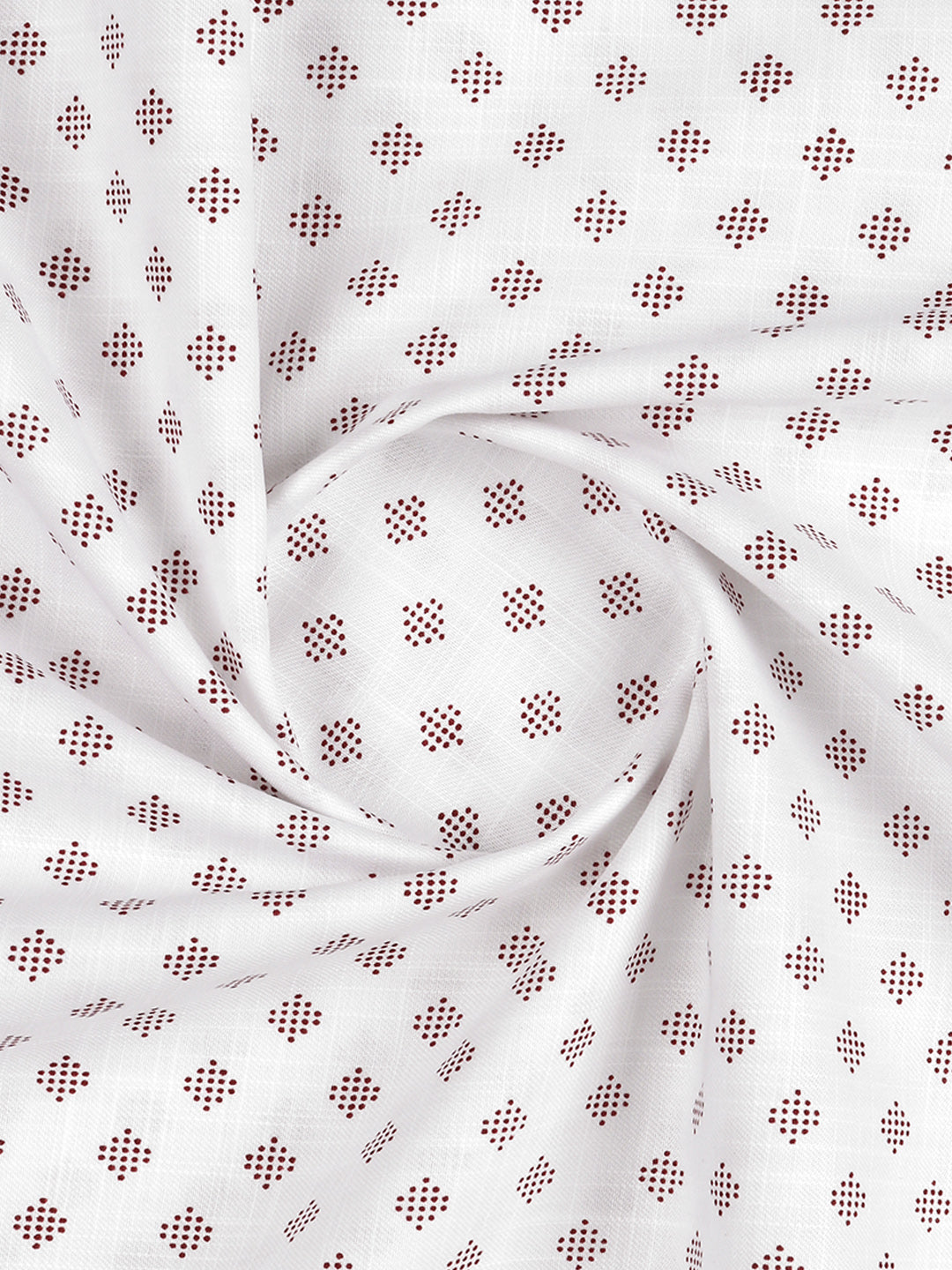 Men 100% Cotton White with Red Printed Shirt Fabric Hot Star