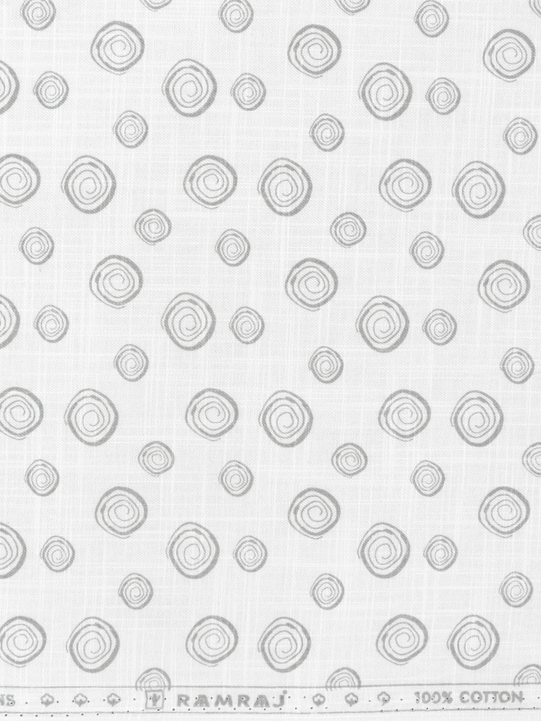 Men 100% Cotton White with Black Printed Shirt Fabric Hot Star