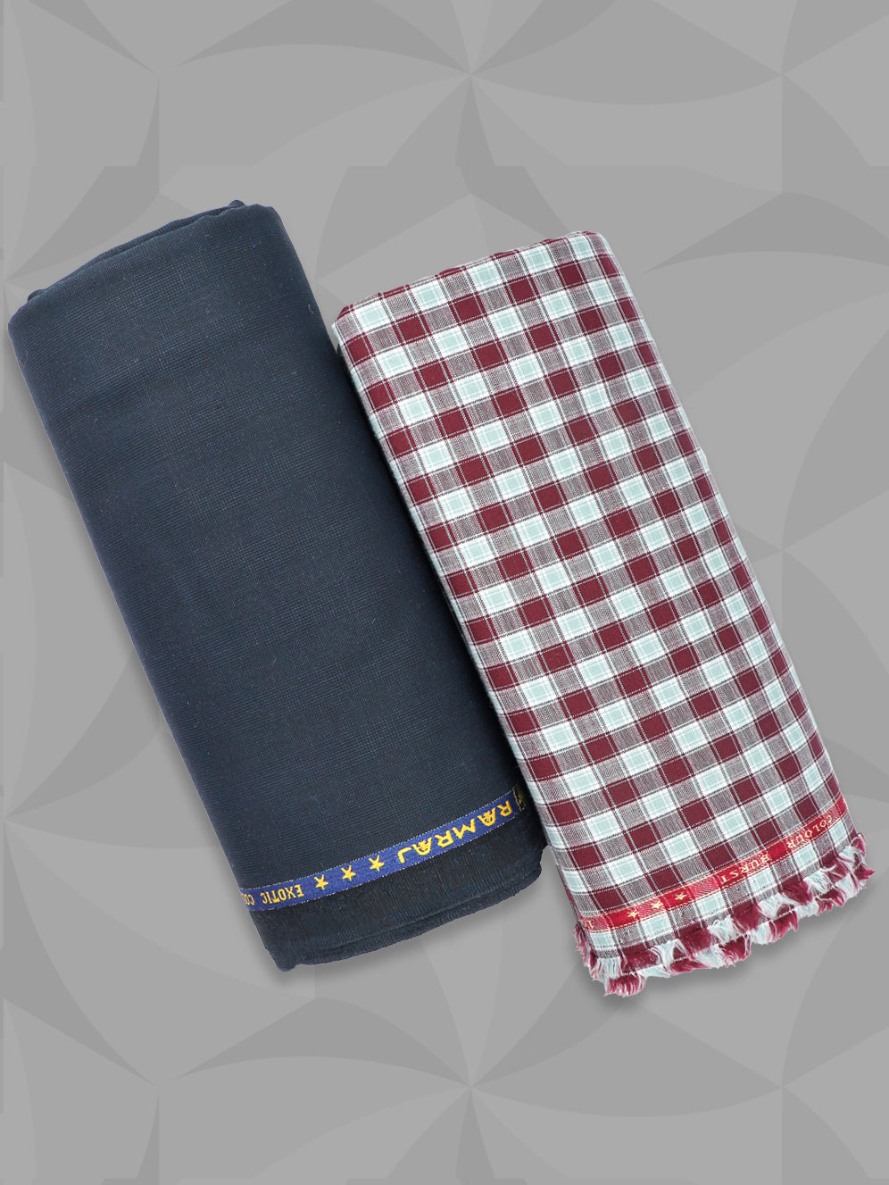 Men 100% Premium Cotton Brown Shirting & Navy Suiting Gift Box LC06