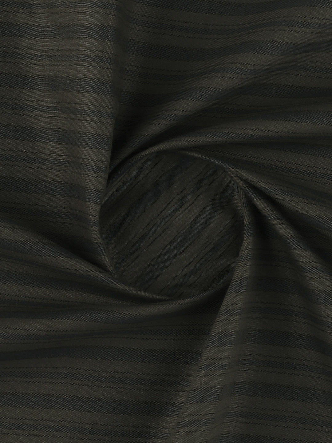 Men Cotton Rich Striped Shirt Fabric Dark Green High Style