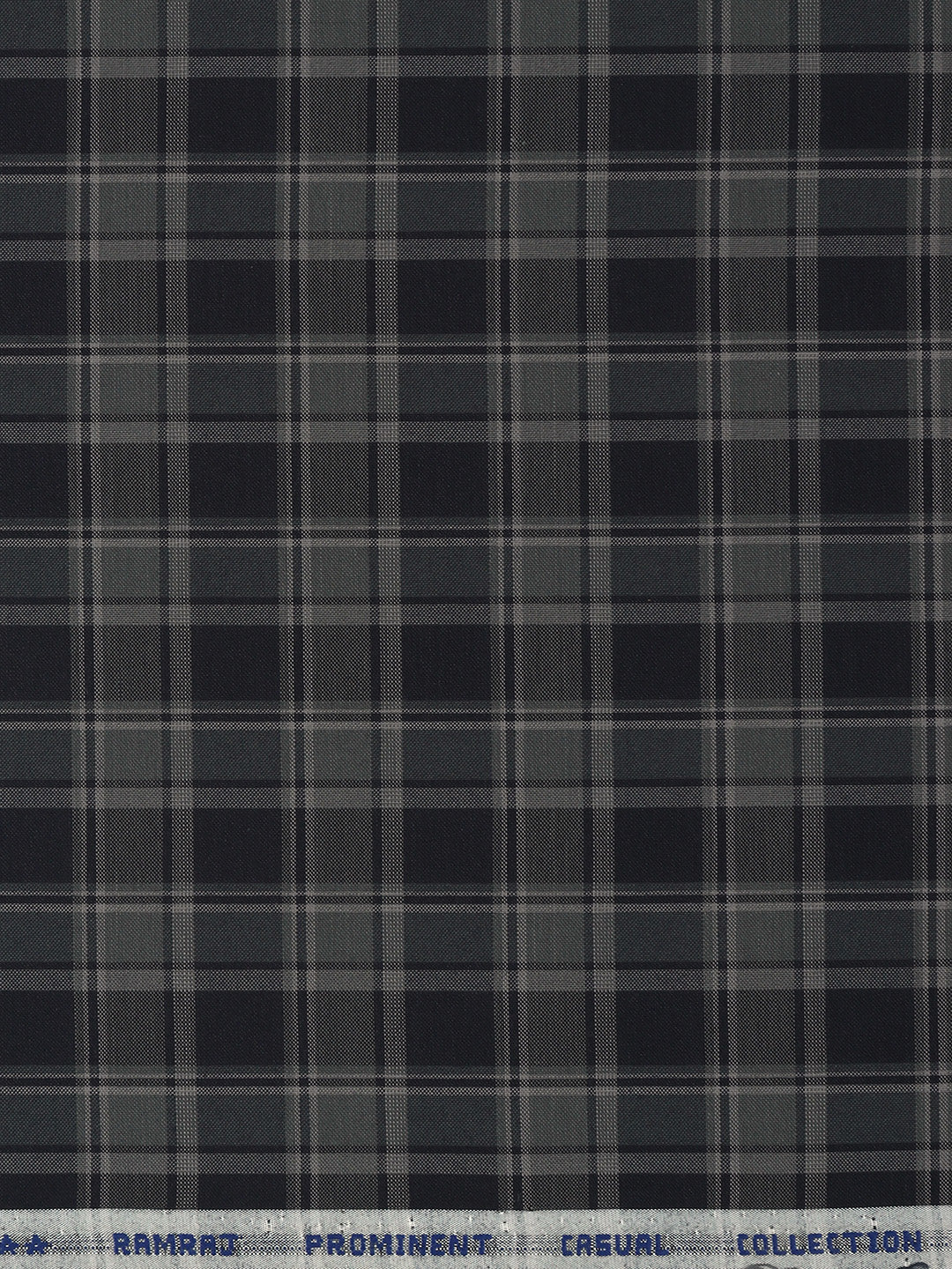 Men Cotton Rich Checked Shirt Fabric Navy High Style