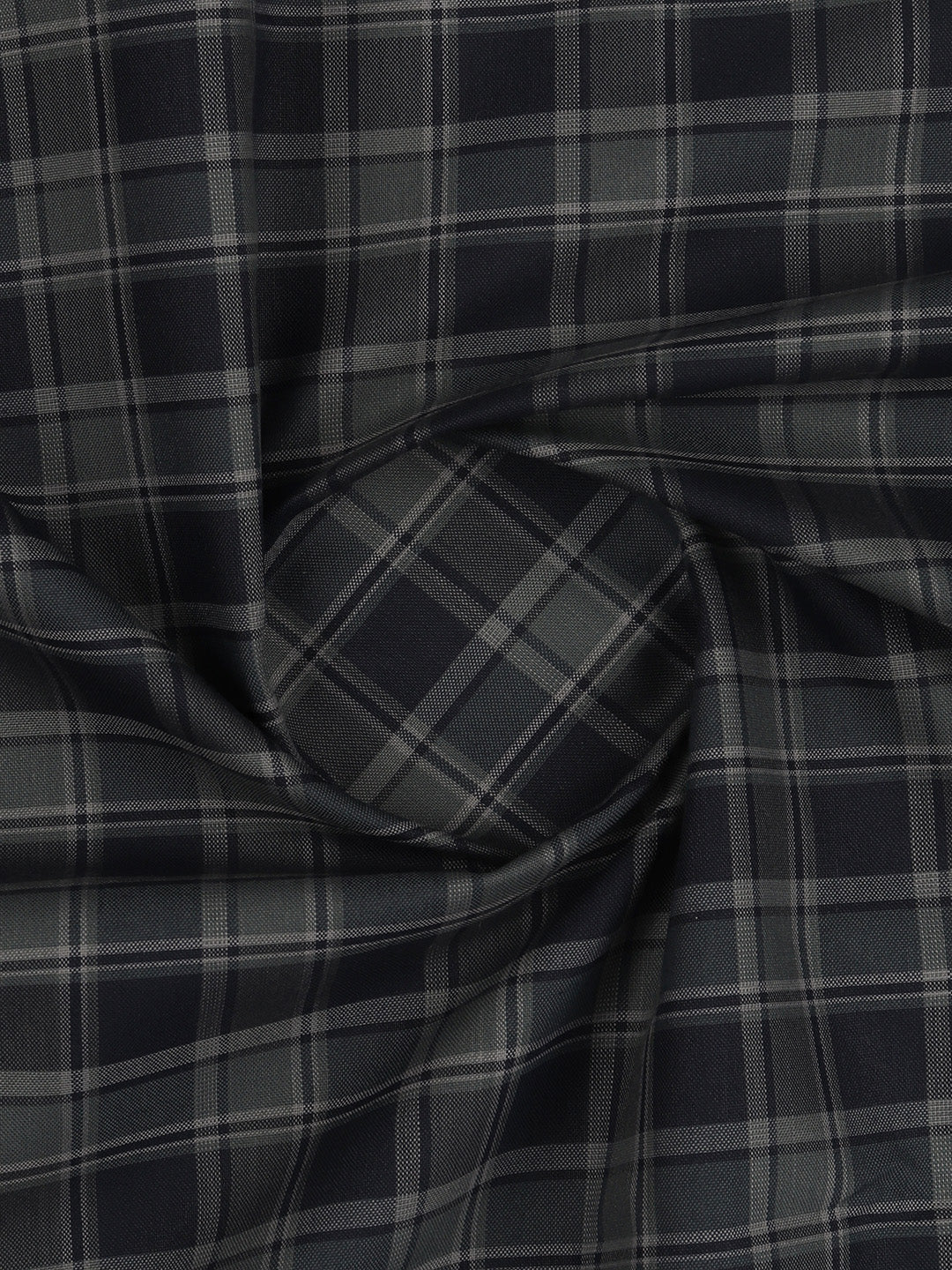 Men Cotton Rich Checked Shirt Fabric Navy High Style