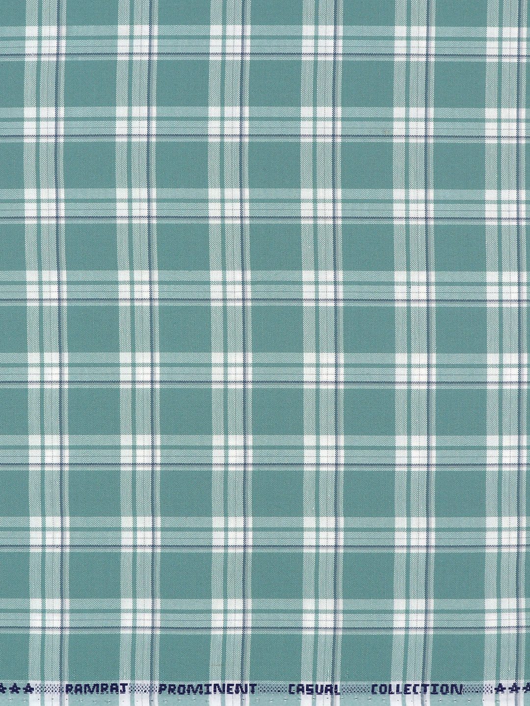 Men Cotton Rich Checked Shirt Fabric Mint Blue High Style