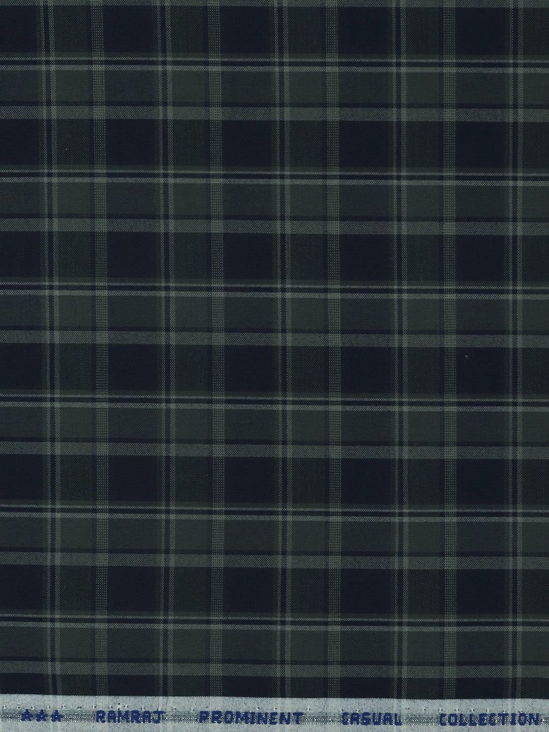 Men Cotton Rich Checked Shirt Fabric Blue with Green High Style