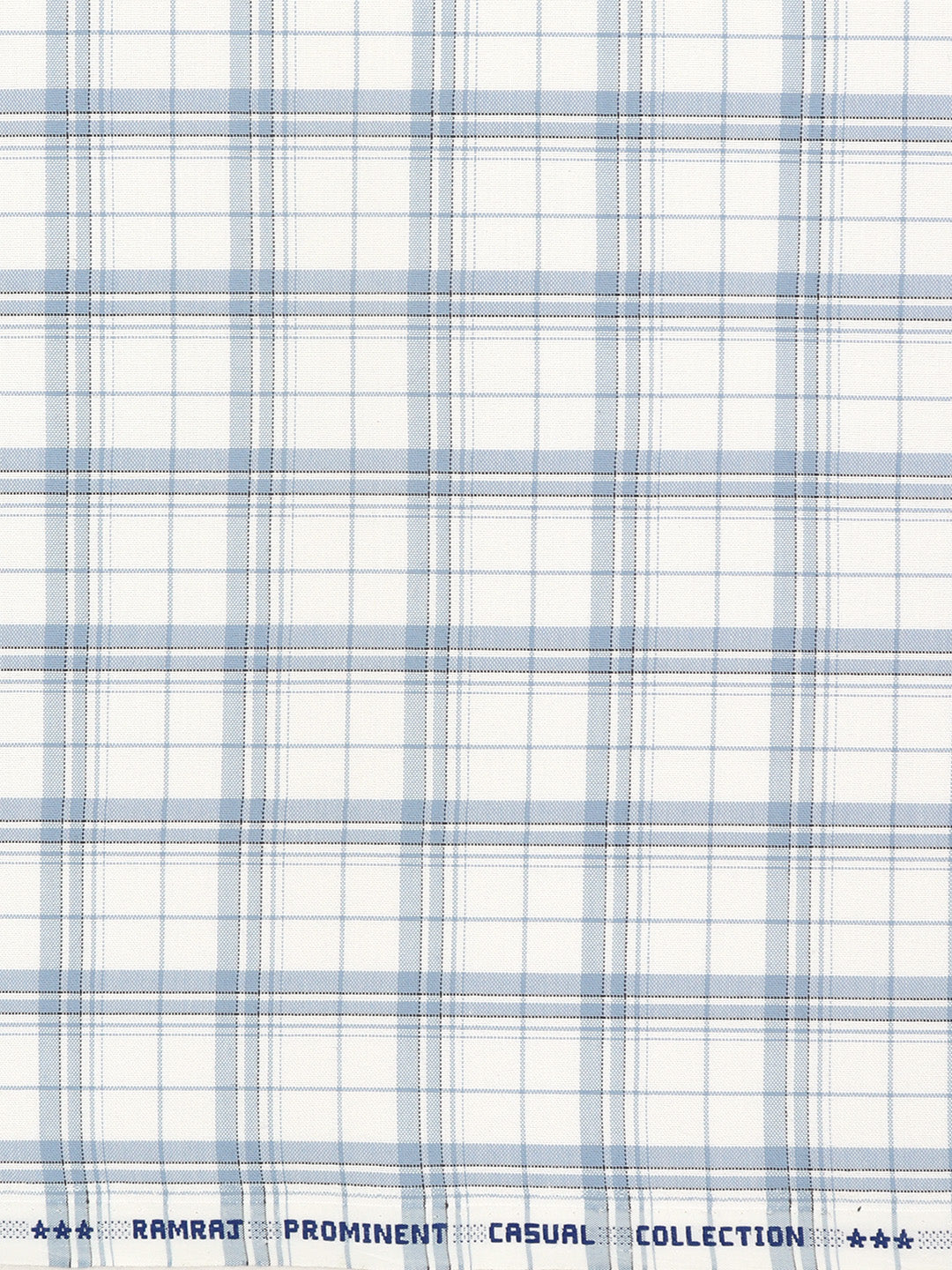 Men Cotton Rich Checked Shirt Fabric White with Blue High Style