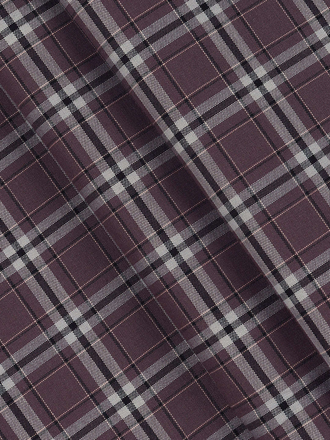 Men Cotton Rich Checked Shirt Fabric Violet High Style