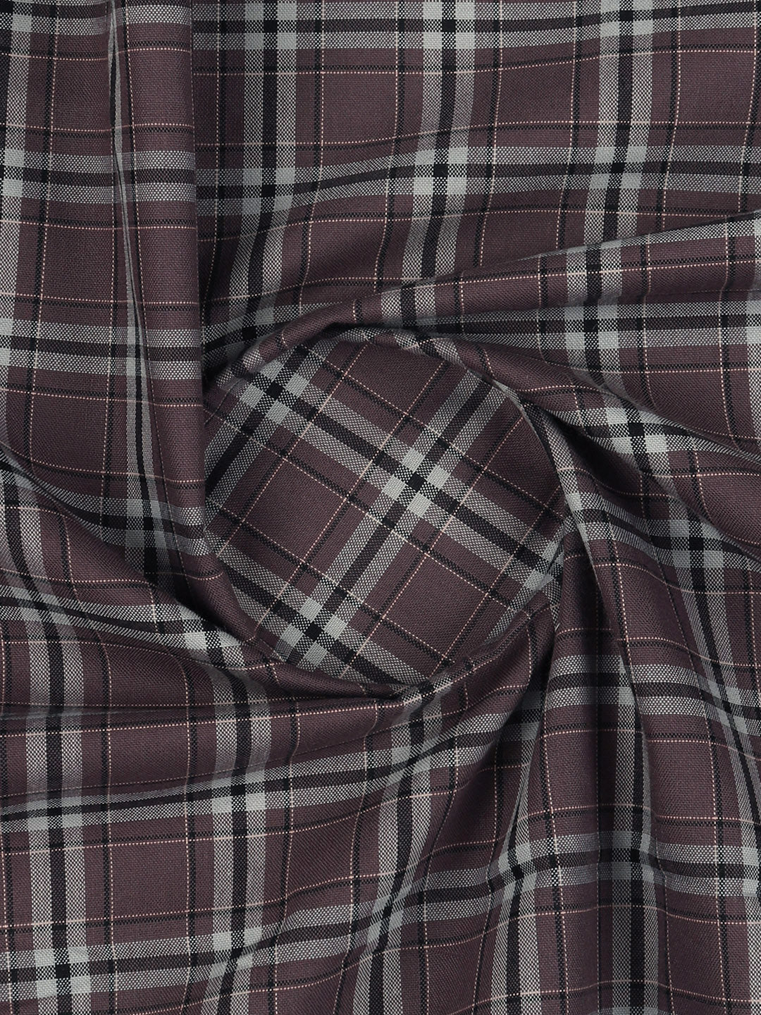 Men Cotton Rich Checked Shirt Fabric Violet High Style