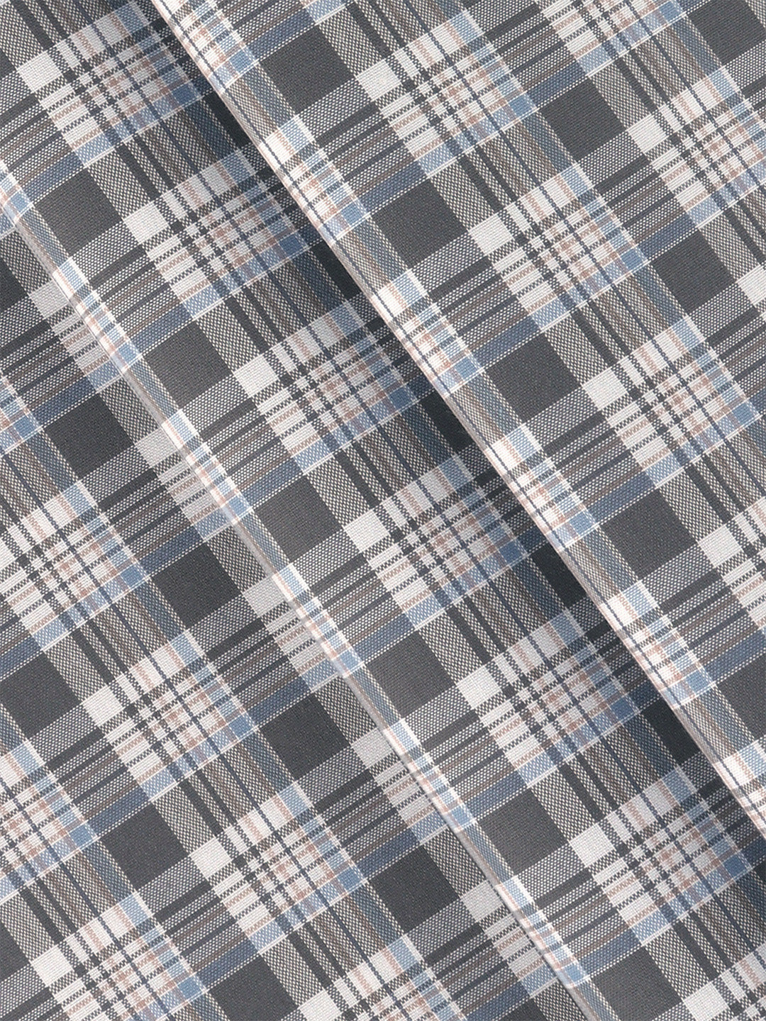 Men Cotton Rich Checked Shirt Fabric Grey High Style