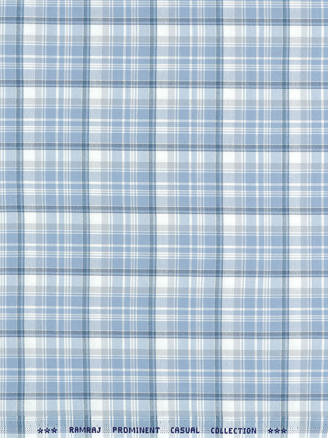 Men Cotton Rich Checked Shirt Fabric Blue High Style
