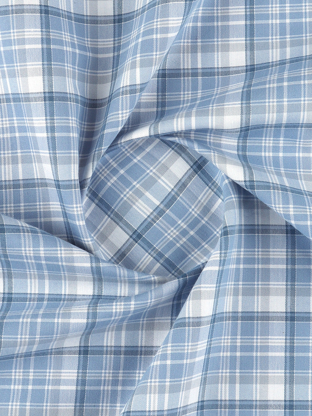 Men Cotton Rich Checked Shirt Fabric Blue High Style