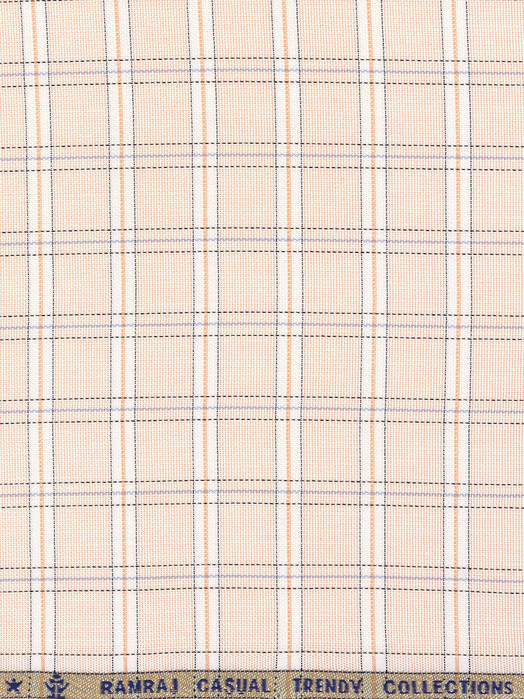 Cotton Blend Self Design Shirt Fabric Peach High Style