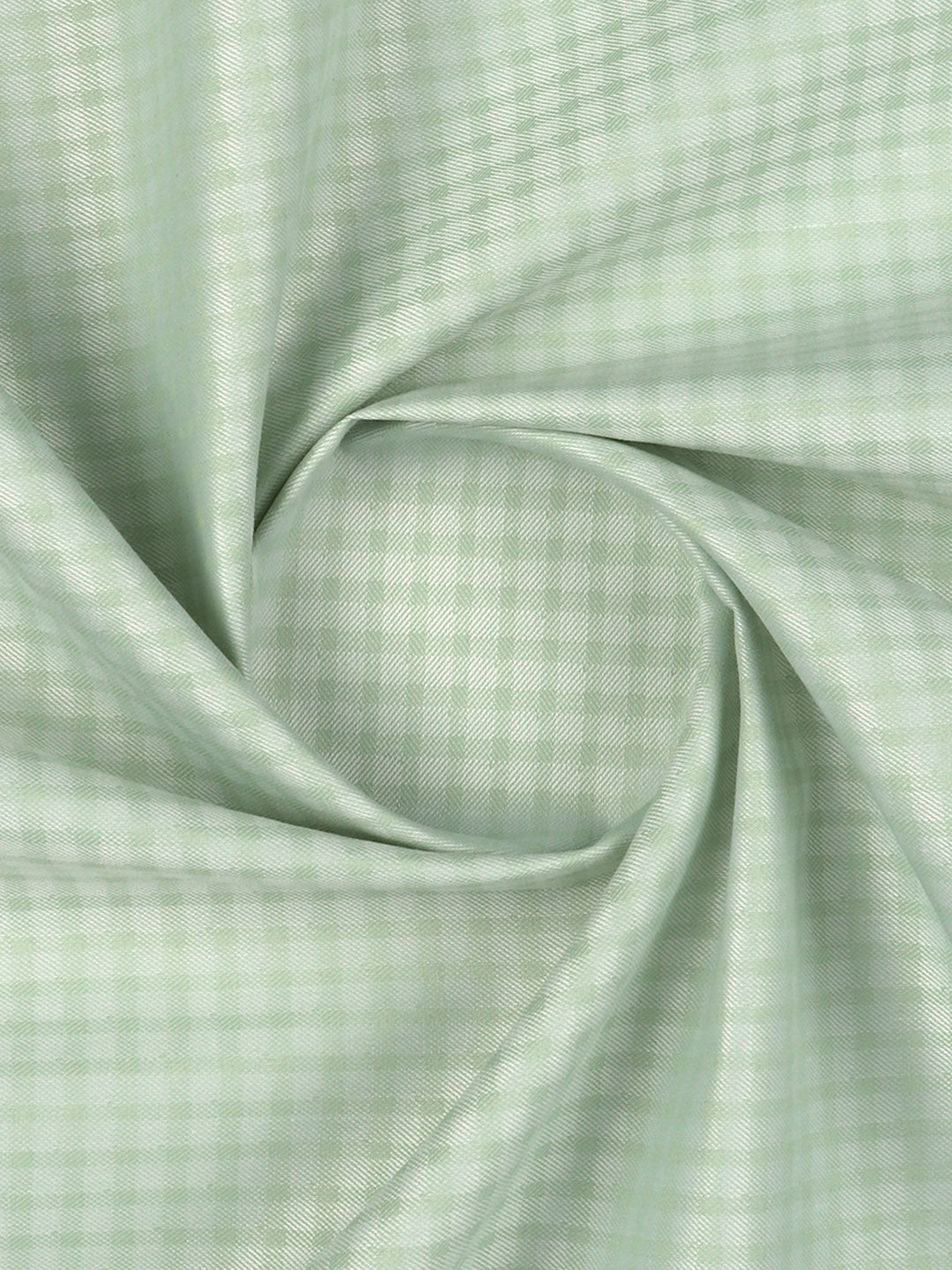 Cotton Blend Self Design Shirt Fabric Light Green High Style