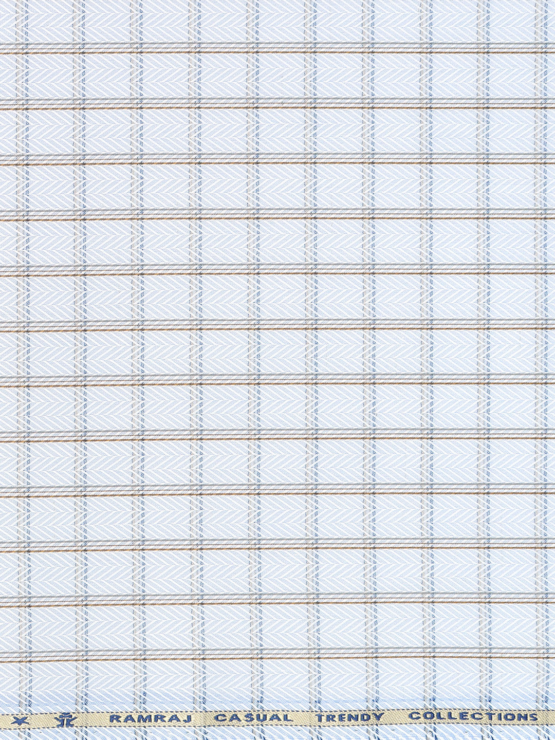 Cotton Blend Self Design Shirt Fabric Blue High Style
