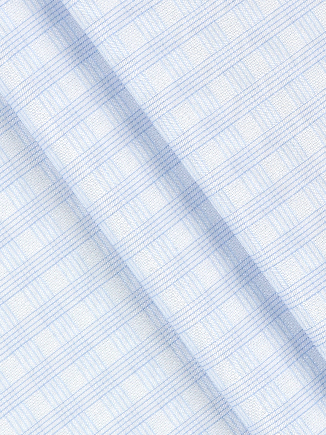Cotton Blend Self Design Shirt Fabric Light Blue High Style