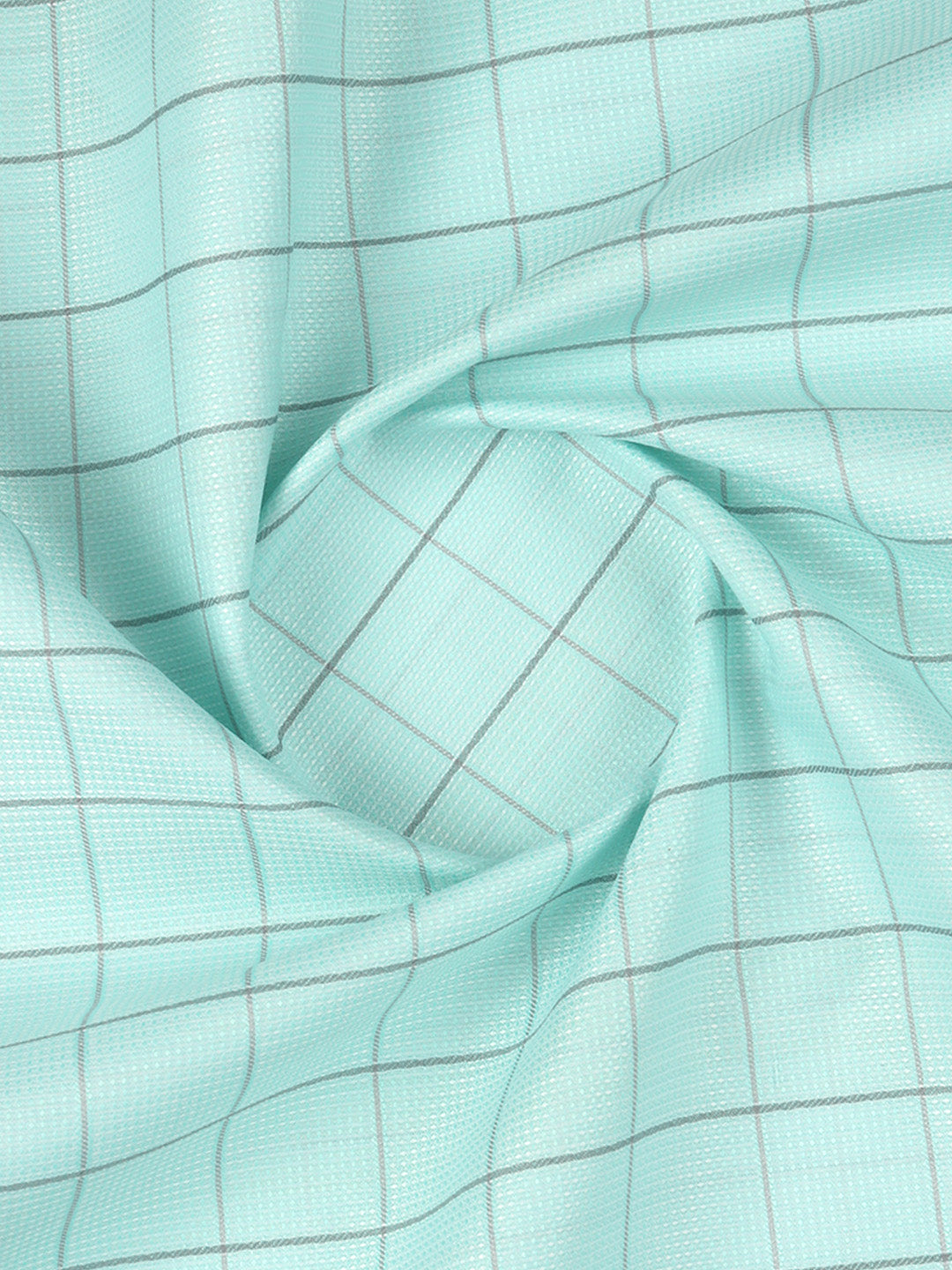 Cotton Blend Self Design Shirt Fabric Pista Green High Style