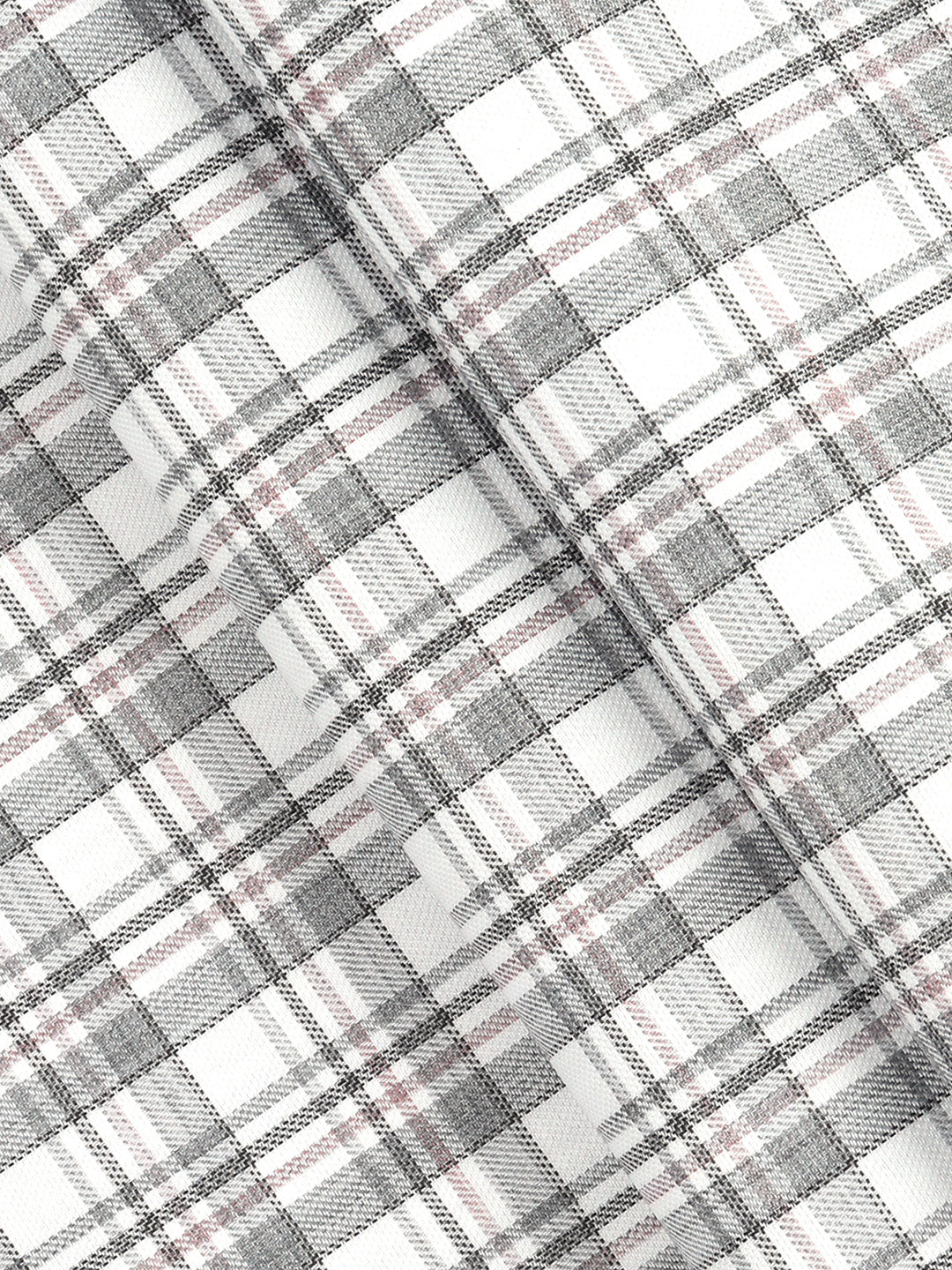 Cotton Rich Grey with White Checked Shirt Fabric Infinity Bit