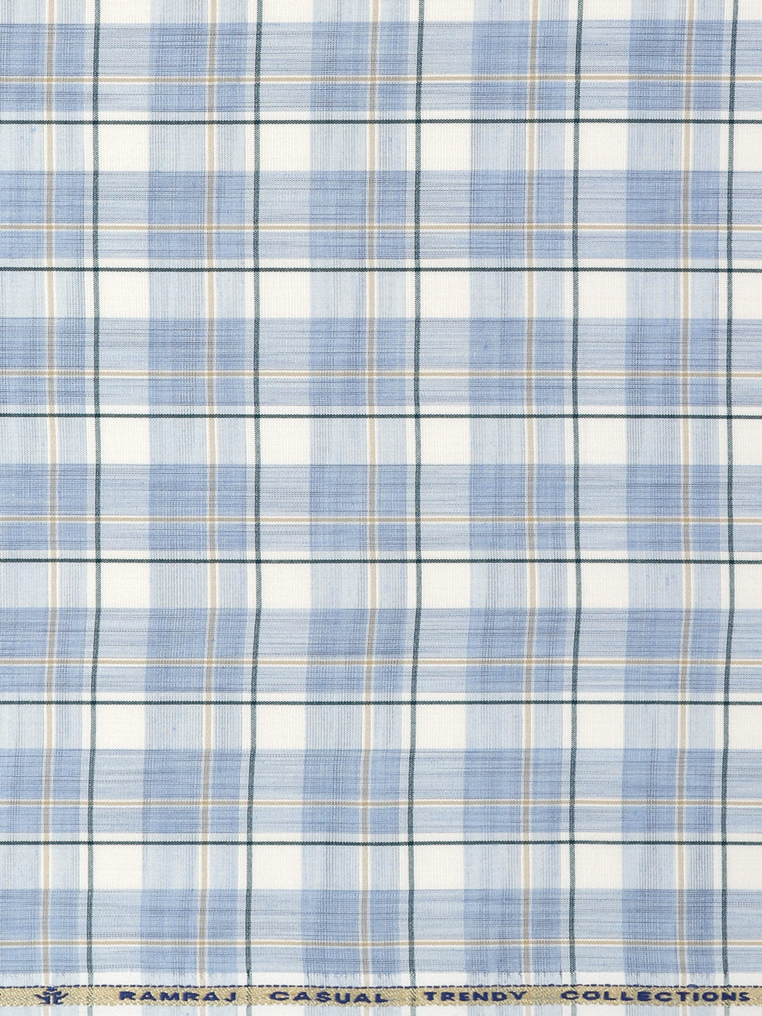 Cotton Rich Blue Checked Shirt Fabric Infinity Bit