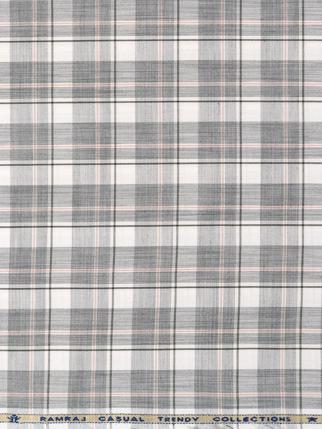 Cotton Rich Grey Checked Shirt Fabric Infinity Bit
