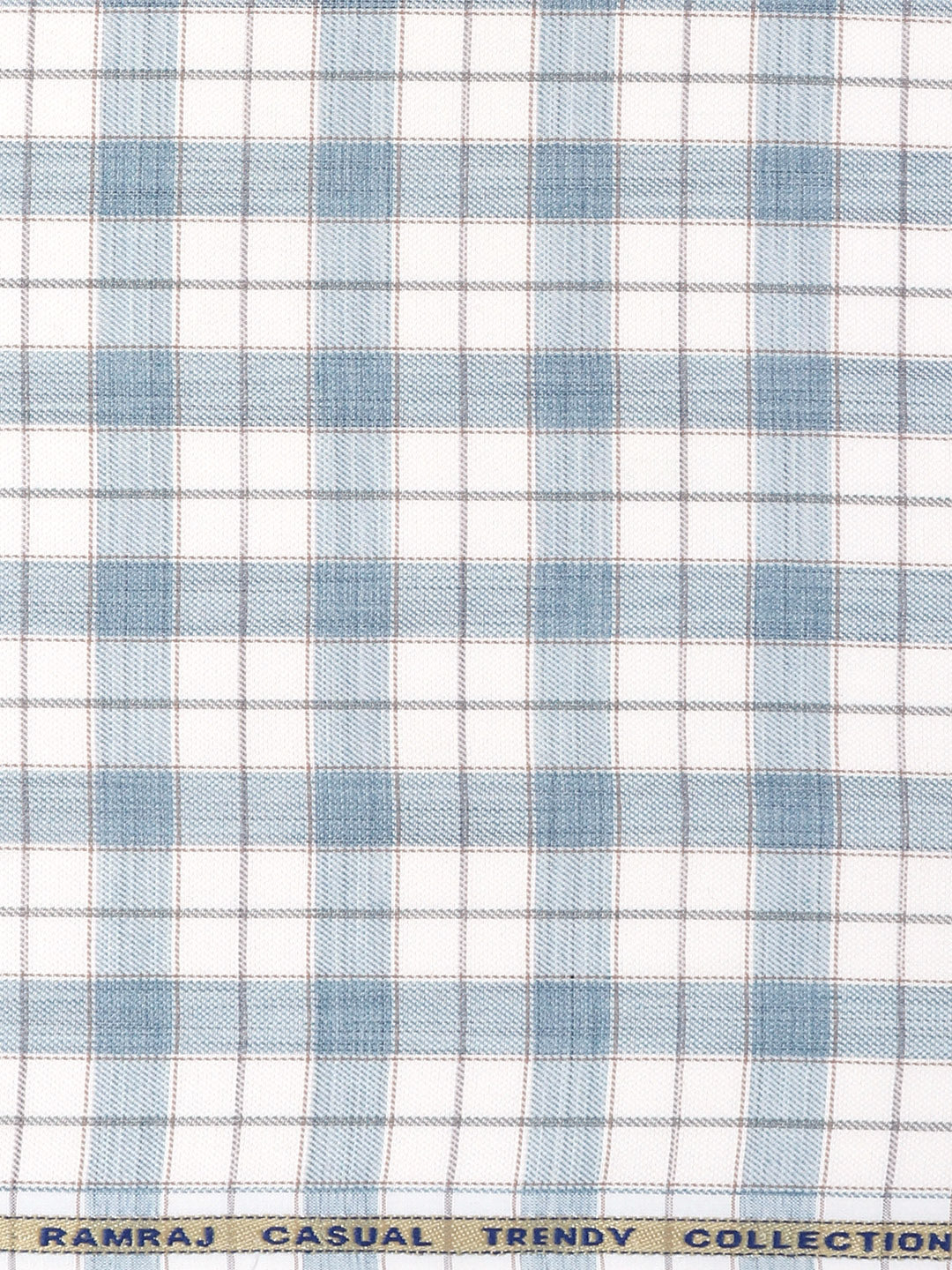 Cotton Rich Blue with White Checked Shirt Fabric Infinity Bit