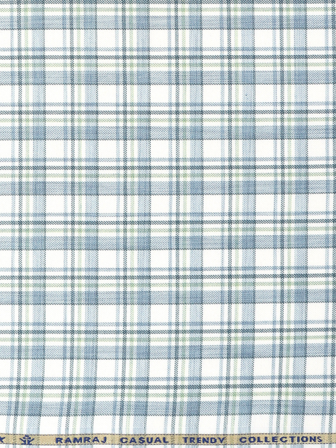 Cotton Rich Blue with White Checked Shirt Fabric Infinity Bit