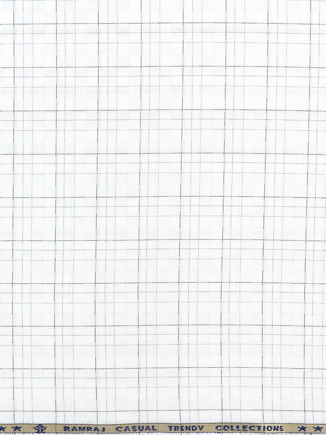 Men Cotton Rich White Checked Shirt Fabric High Style