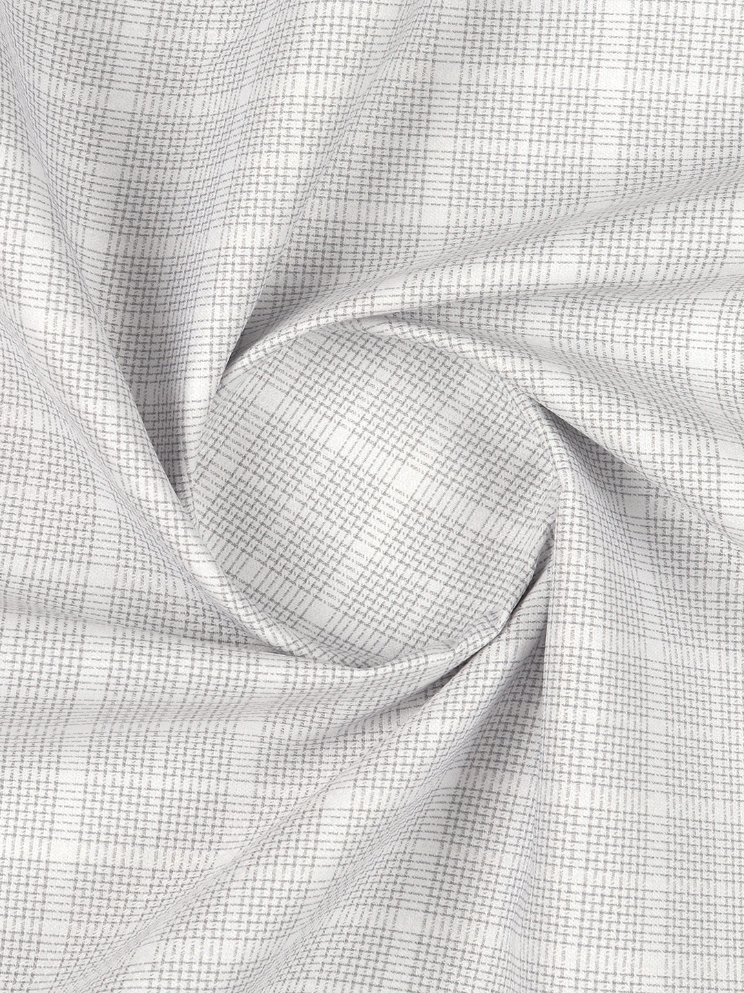 Men Cotton Rich White Checked Shirt Fabric High Style